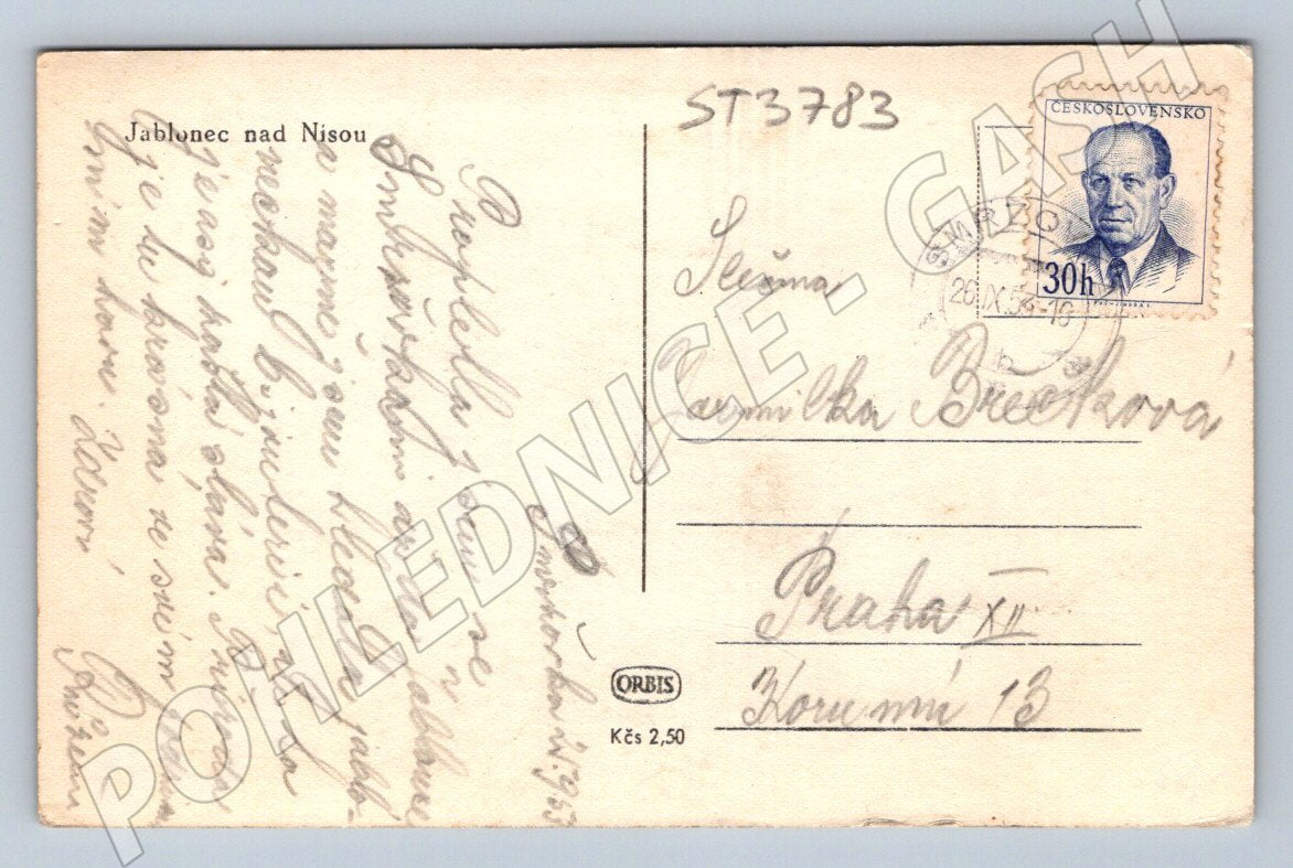 Postcard Jablonec nad Nisou black and white 1930s (ST3783)