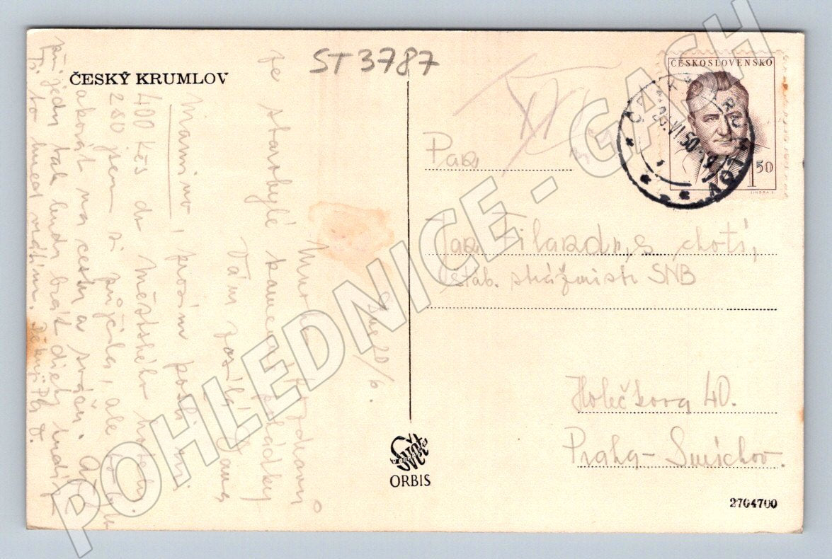 Postcard Český Krumlov historical (ST3787)