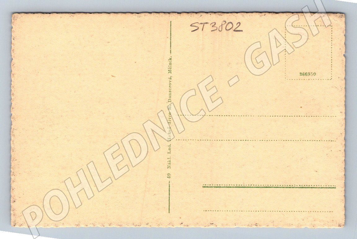 Postcard Mělník confluence of the Vltava and Elbe canal (ST3802)