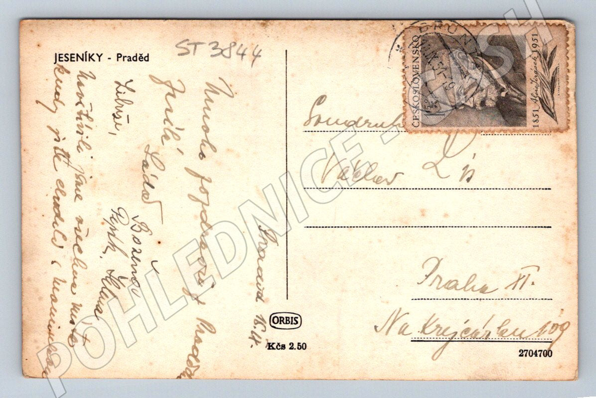 Postcard Praděd Jeseníky lookout tower (ST3844)