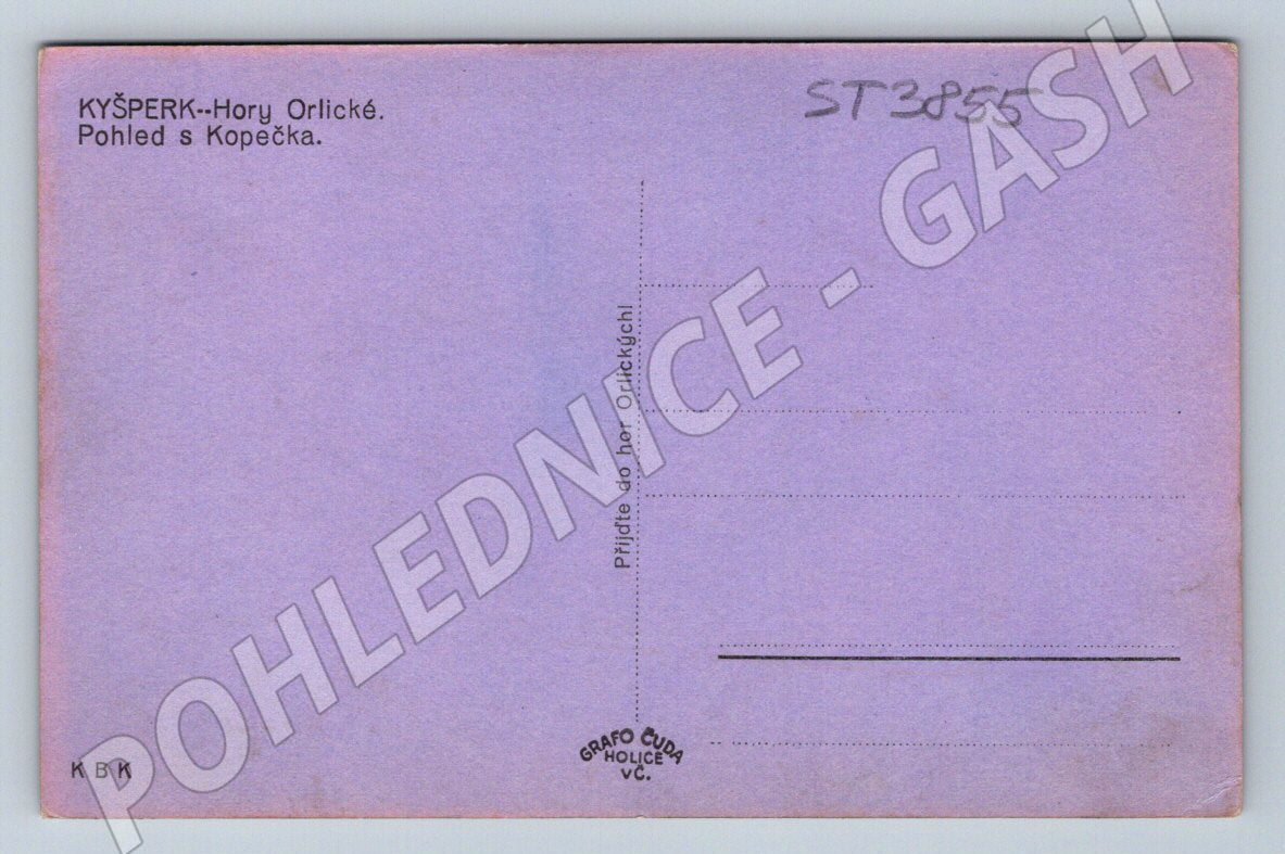 Postcard Kyšperk Orlické hory panorama (ST3855)