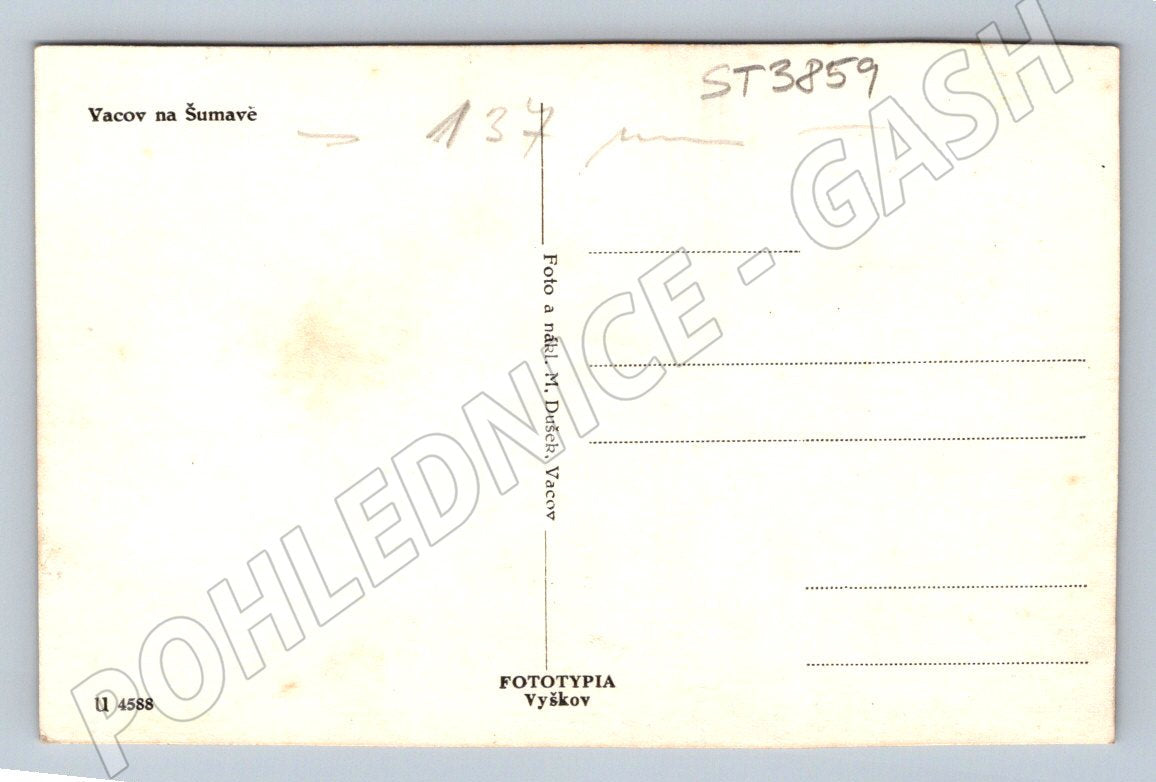 Postcard Vacov in the Šumava Mountains Fototypia (ST3859)