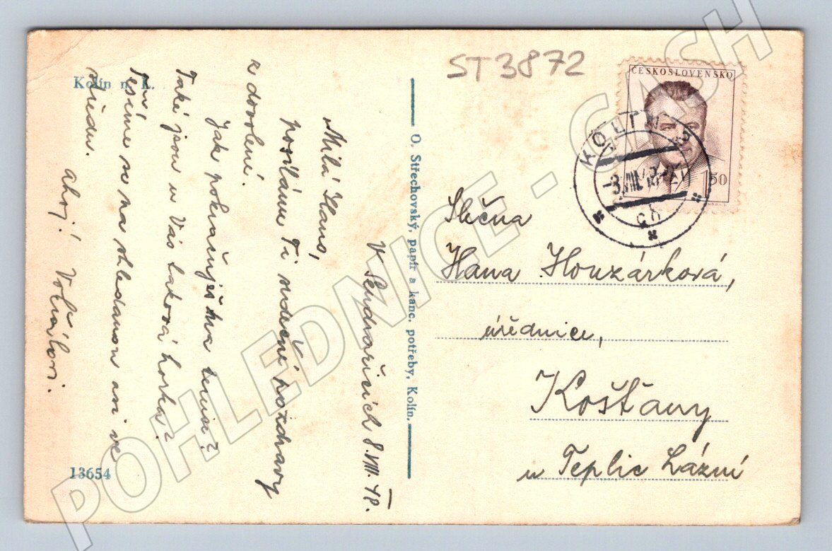Pohlednice Kolín Československo 1937 (ST3872)