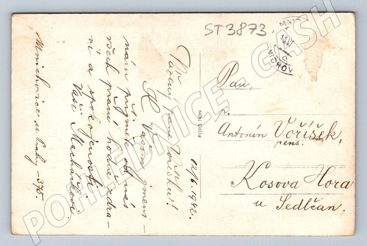 Postcard Mnichovice Czechoslovakia historical (ST3873)