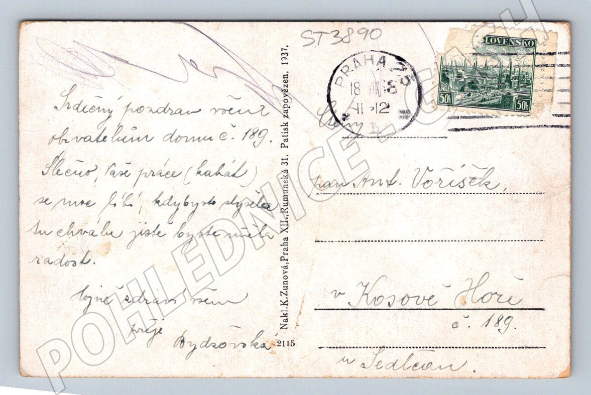 Postcard Stará Boleslav 1942 (ST3890)