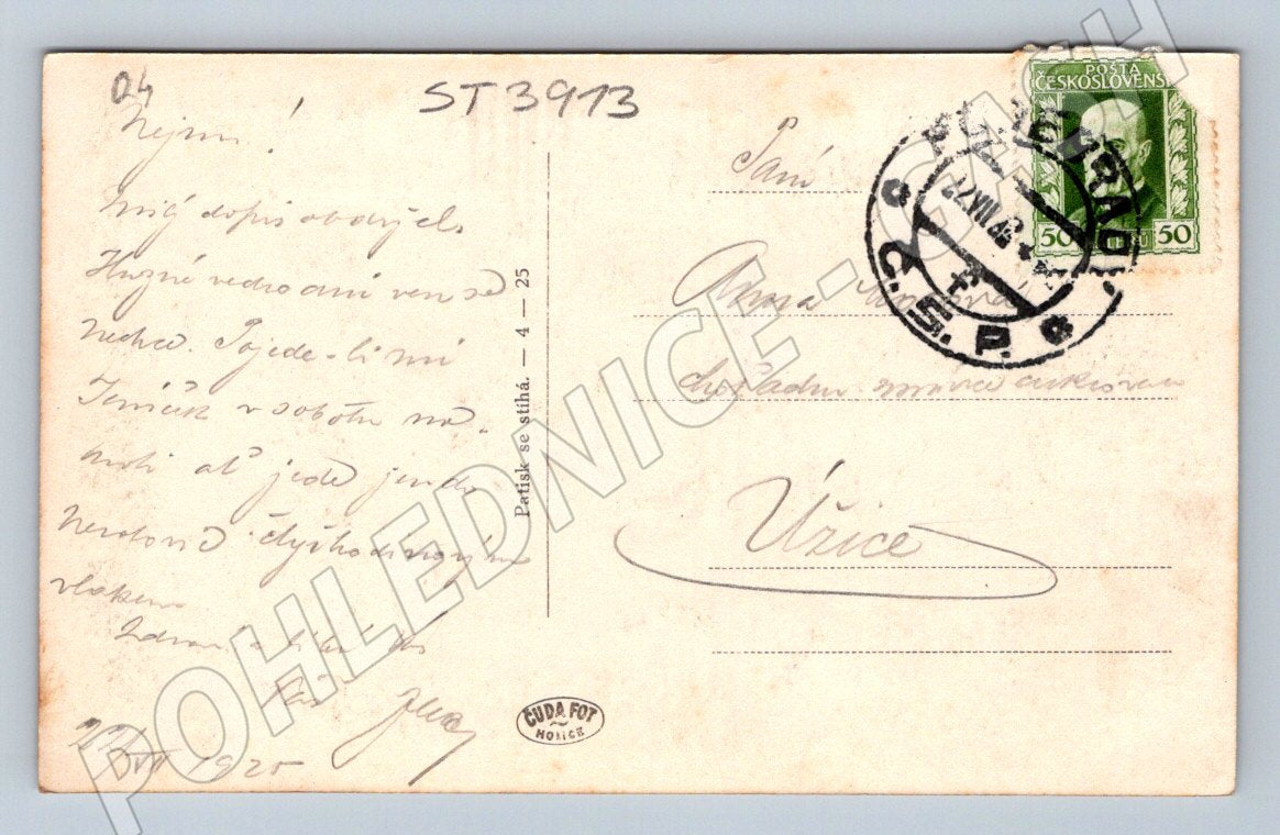 Postcard Lázně Poděbrady castle 1925 (ST3913)