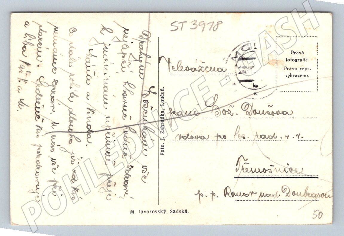 Postcard Mcely Castle black and white used (ST3918)