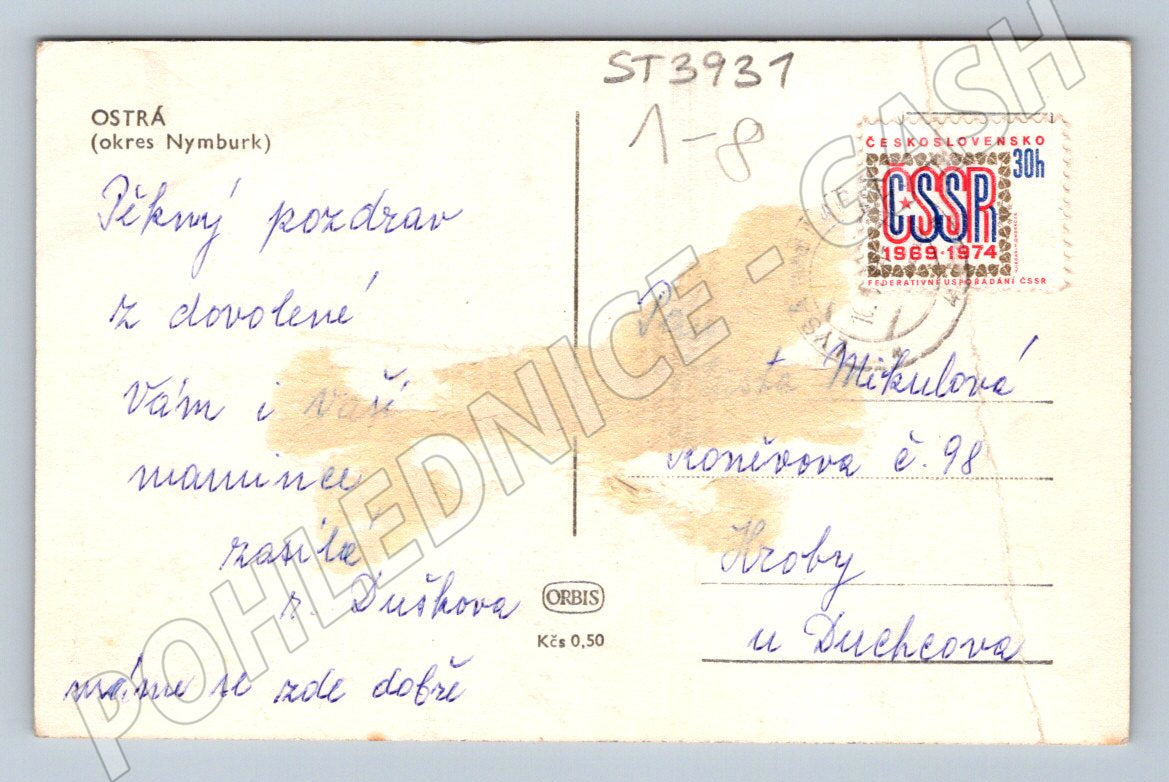 Pohlednice Ostrá hostinec a kino (ST3931)