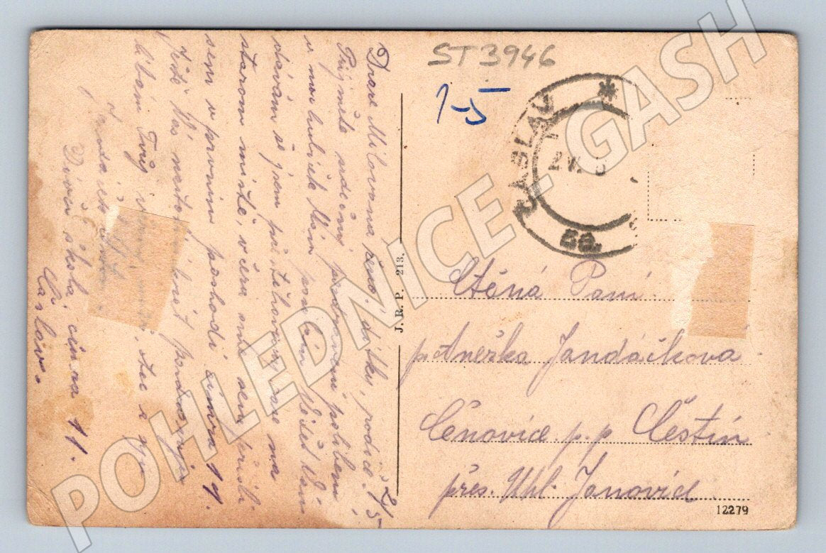 Postcard Čáslav colored square (ST3946)