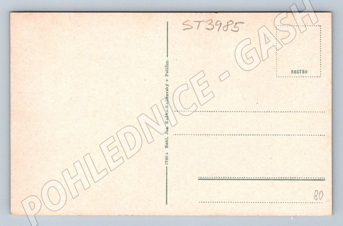 Postcard Polička square colored (ST3985)