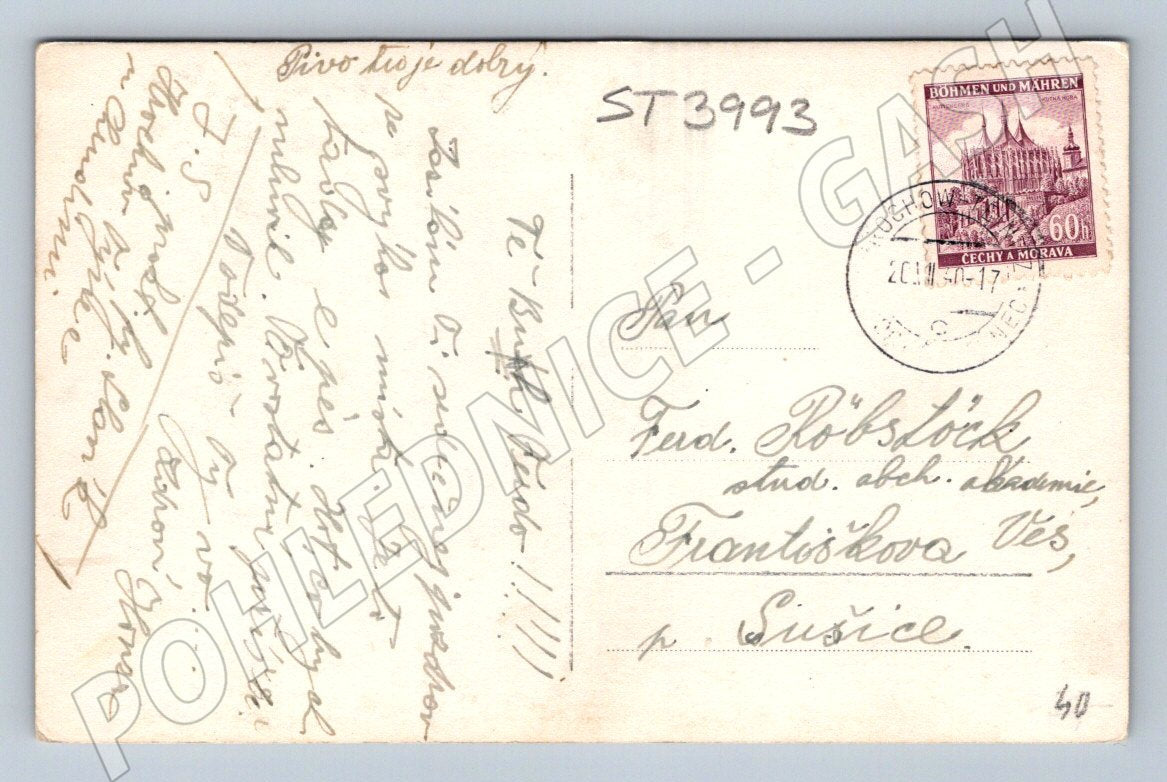 Postcard Hrochův Týnec used (ST3993)