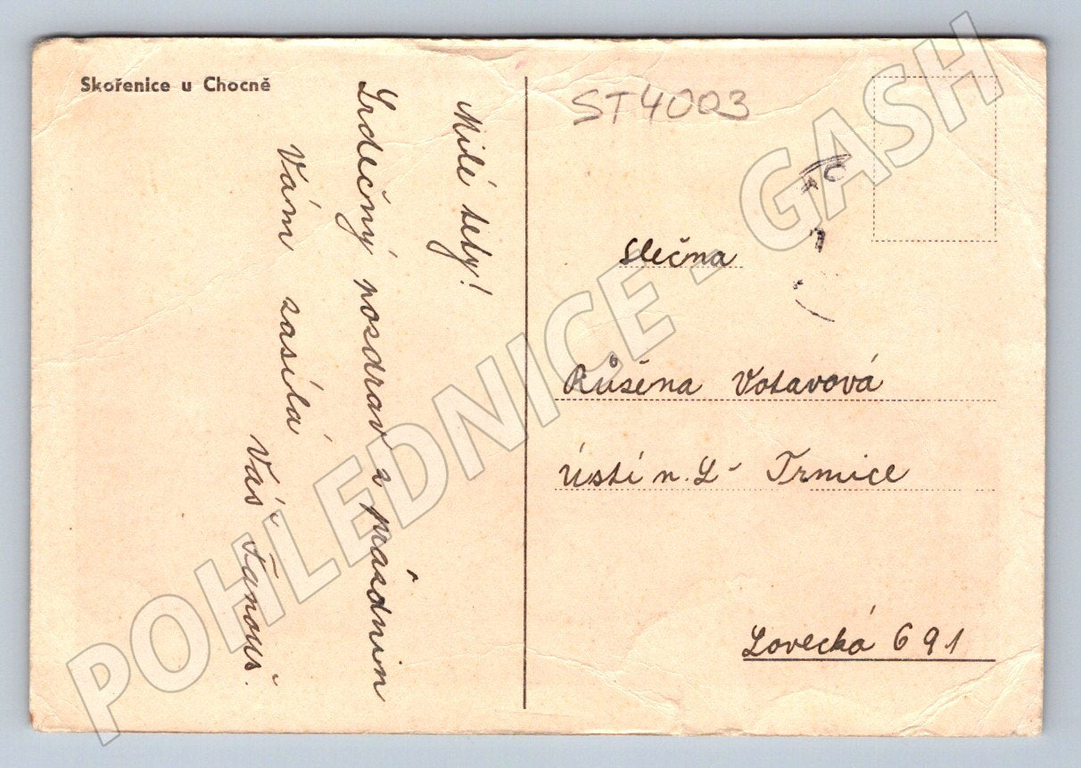Postcard Skořenice u Chocně historical (ST4003)
