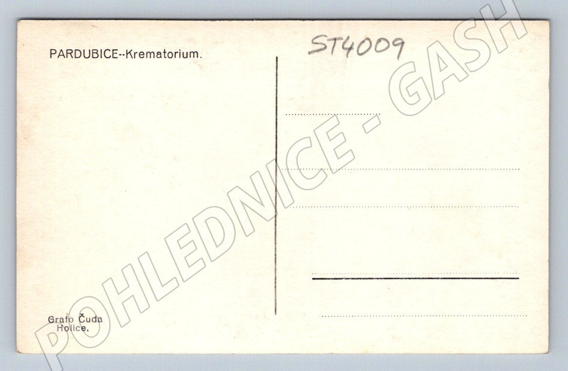 Postcard Pardubice crematorium before 1950 (ST4009)