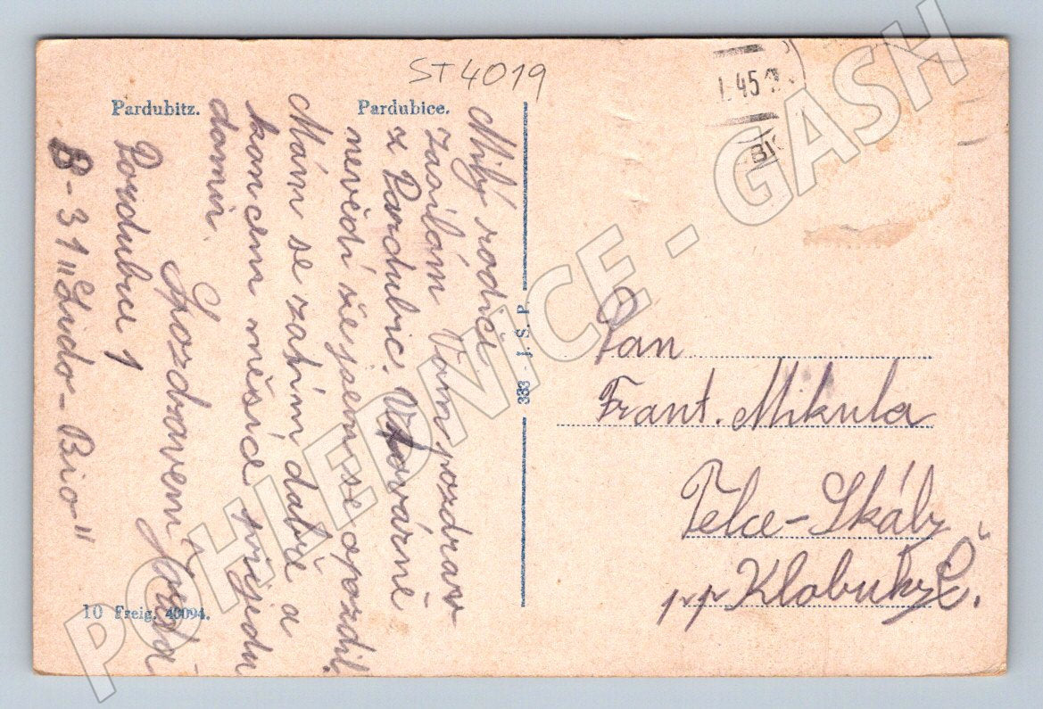 Postcard Pardubice historical buildings (ST4019)