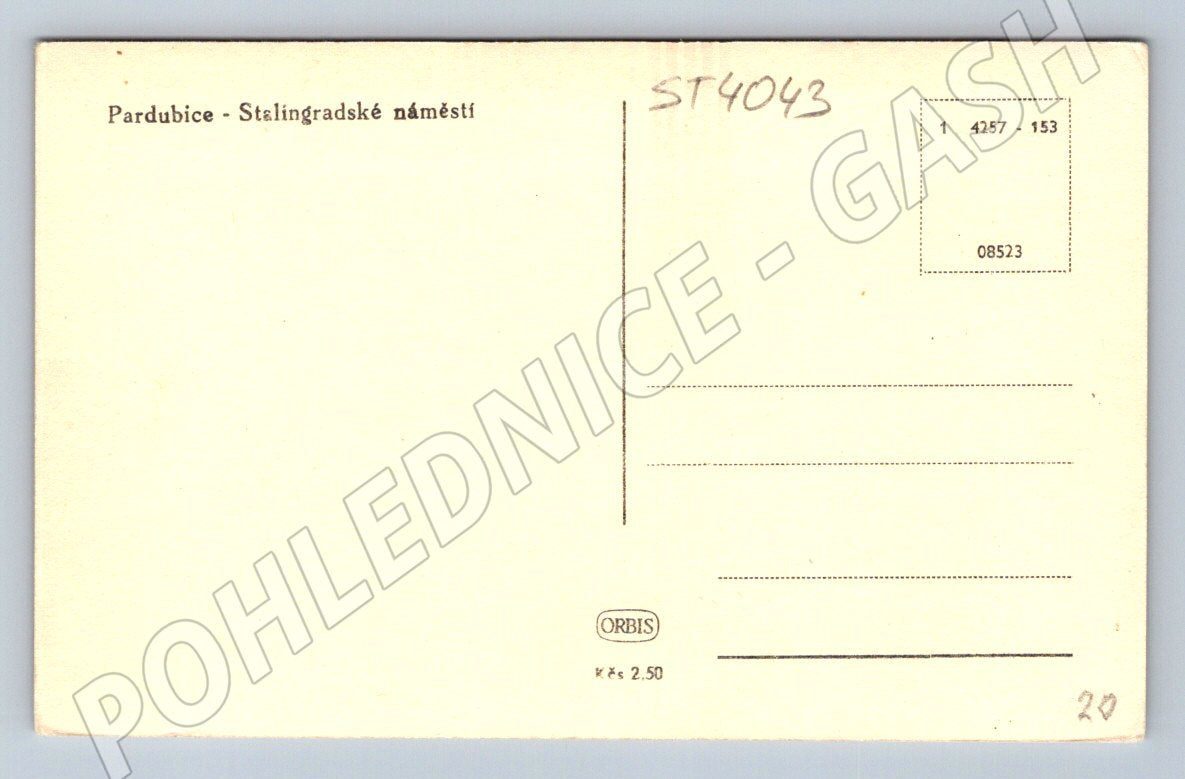 Postcard Pardubice Stalingrad Square (ST4043)