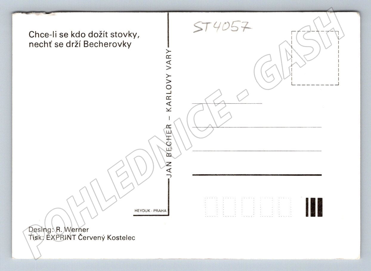 Pohlednice Becherovka Karlovy Vary reklama (ST4057)