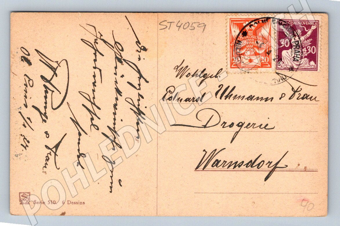 Postcard New Year's winter motif, used (ST4059)