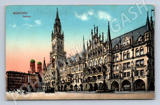 Pohlednice Mnichov Rathaus kolorovaná (ST4081)