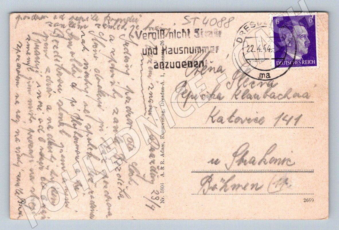 Pohlednice Německo Pillnitz Schlossgarten 1944 (ST4088)