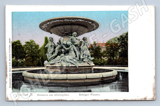 Pohlednice Dresden Albertplatz fontána (ST4093)