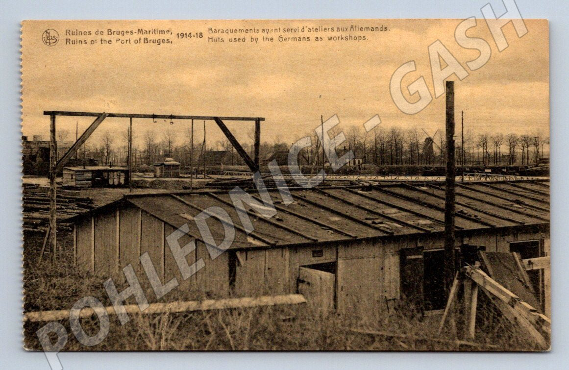 Pohlednice Bruggy ruiny přístavu 1918 (ST4099)