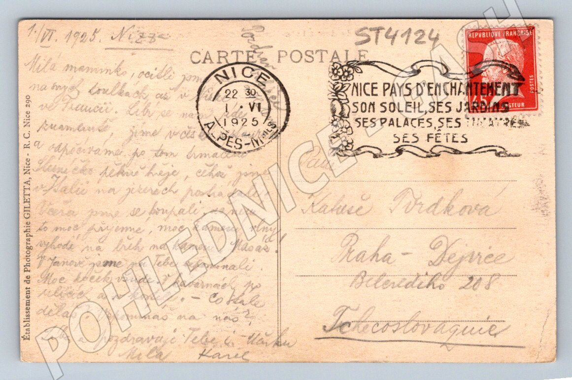 Pohlednice Nice Promenade 1925 (ST4124)