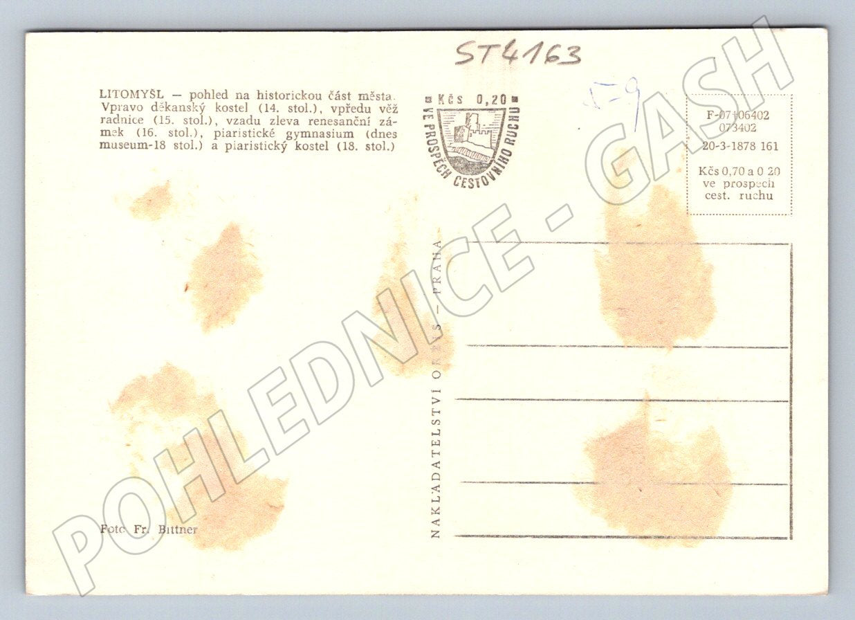 Postcard Litomyšl city center historical (ST4163)