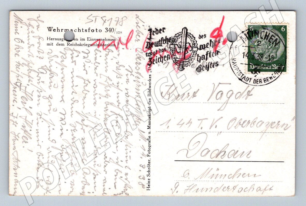 Postcard Wehrmacht soldier Munich 1943 (ST4178)