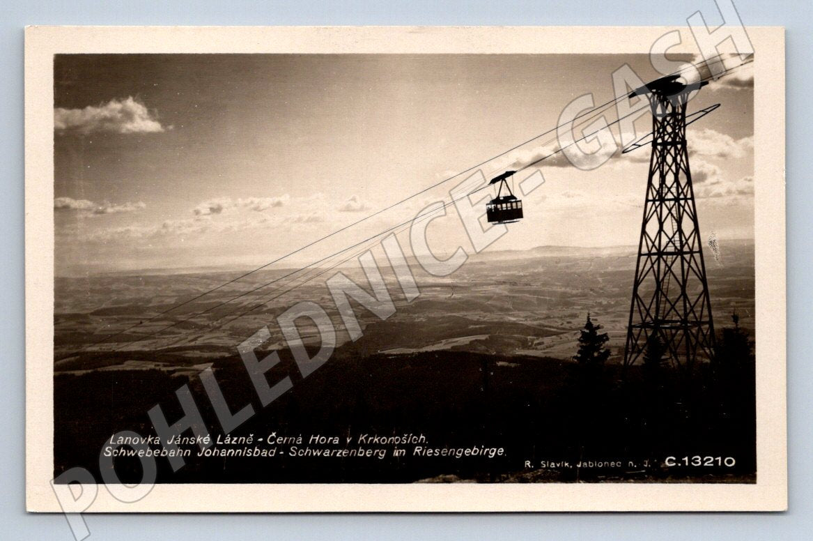 Pohlednice lanovka Janské Lázně 1937 (ST4199)