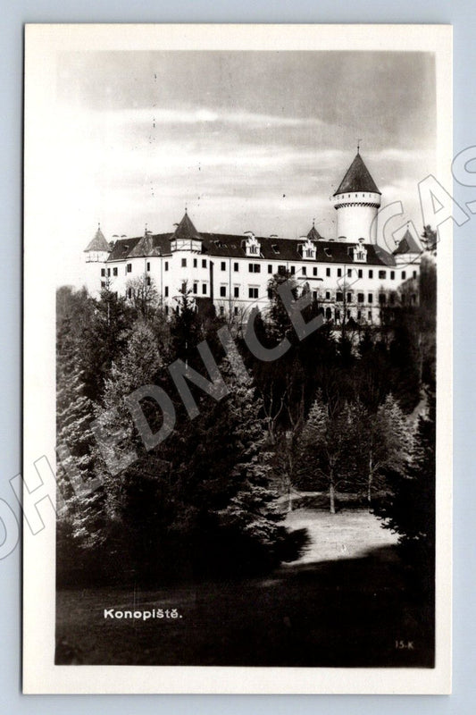 Pohlednice zámek Konopiště černobílá (ST4215)