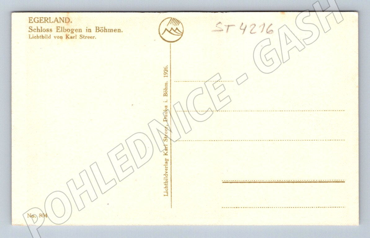 Pohlednice hrad Loket 1926 (ST4216)