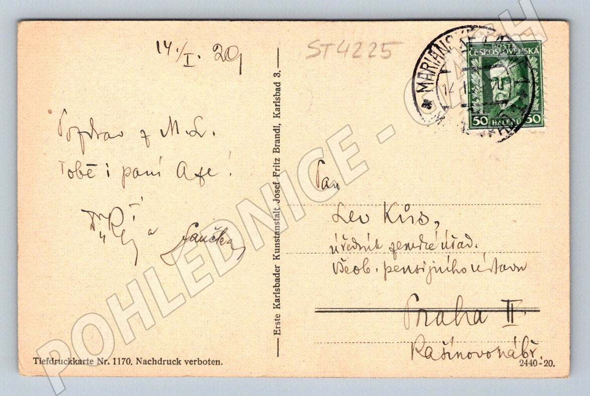 Postcard Marianske Lazne collage 1920 (ST4225)