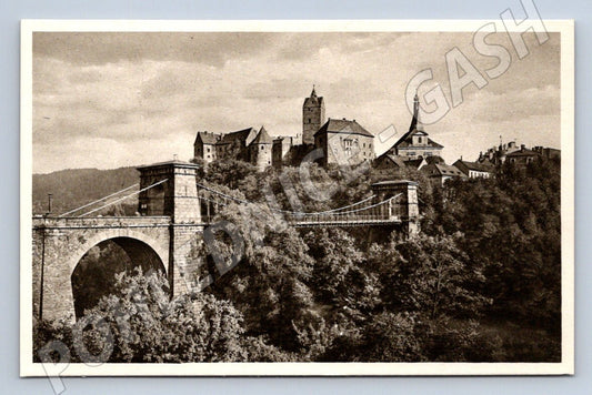 Pohlednice Loket hrad a most historická (ST4231)