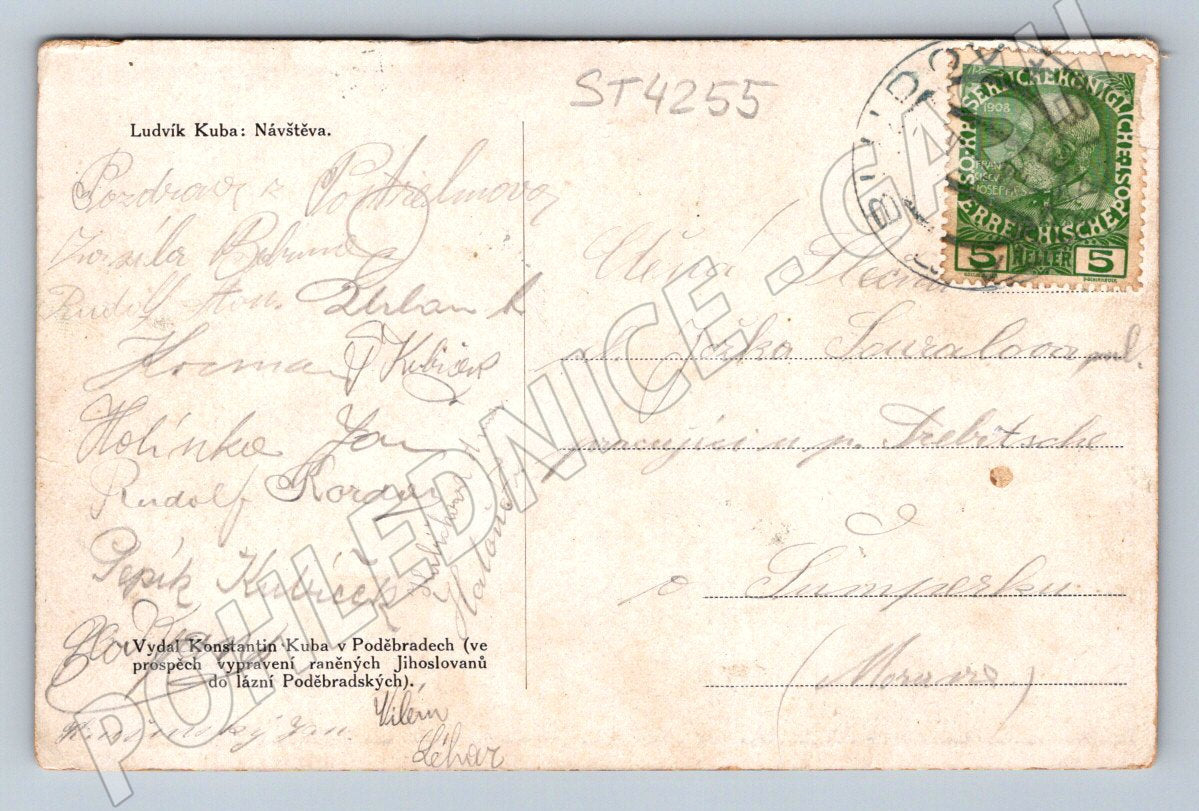 Postcard Ludvík Kuba Visit (ST4255)