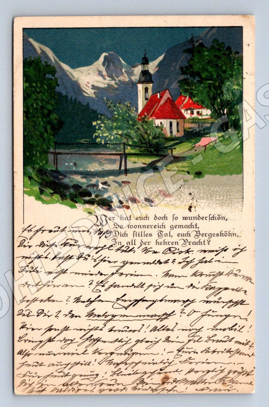 Pohlednice Německo malovaná krajina 1920 (ST4266)