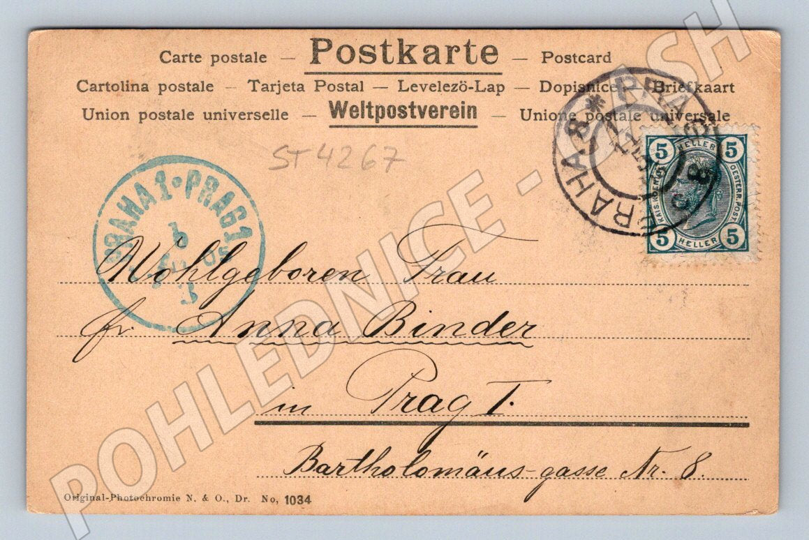 Postcard Prague forest motif 1905 (ST4267)