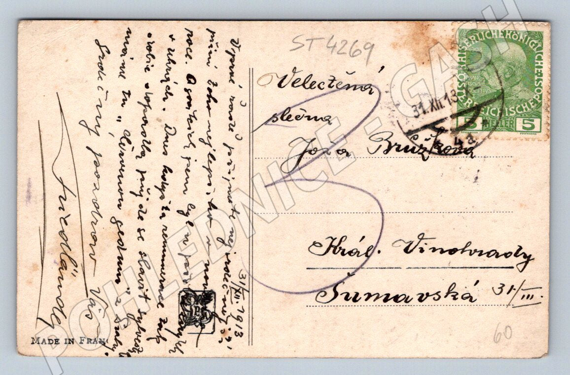 Pohlednice ovčák a stádo ovcí 1913 (ST4269)