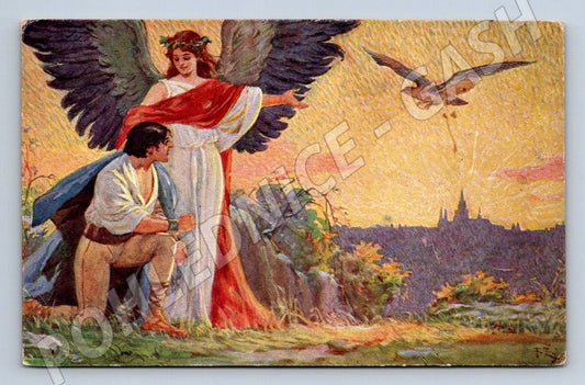 Pohlednice F Ženíšek Posel svobody (ST4280)