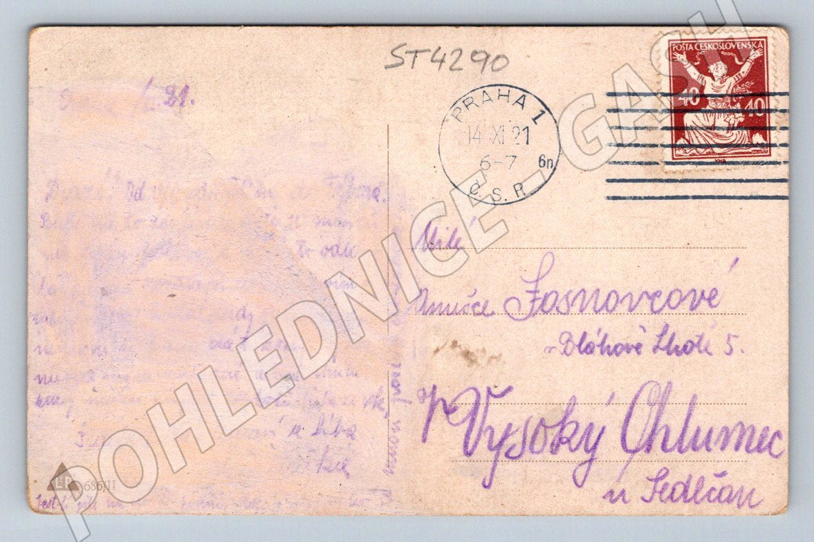 Postcard child with flower 1921 (ST4290)