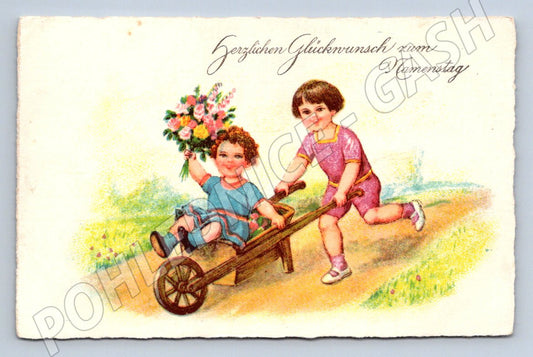 Pohlednice děti s kolečky přání (ST4301)