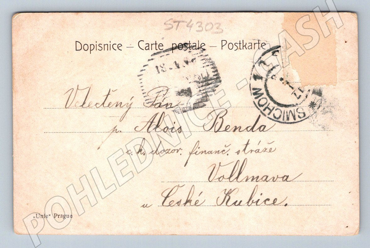 Postcard of the Unie Prague doll (ST4303)