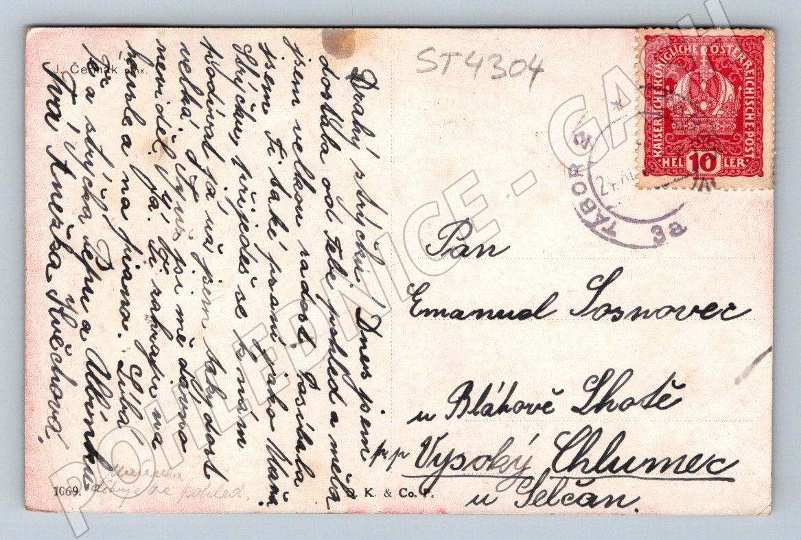 Postcard costumed couple Austria-Hungary (ST4304)