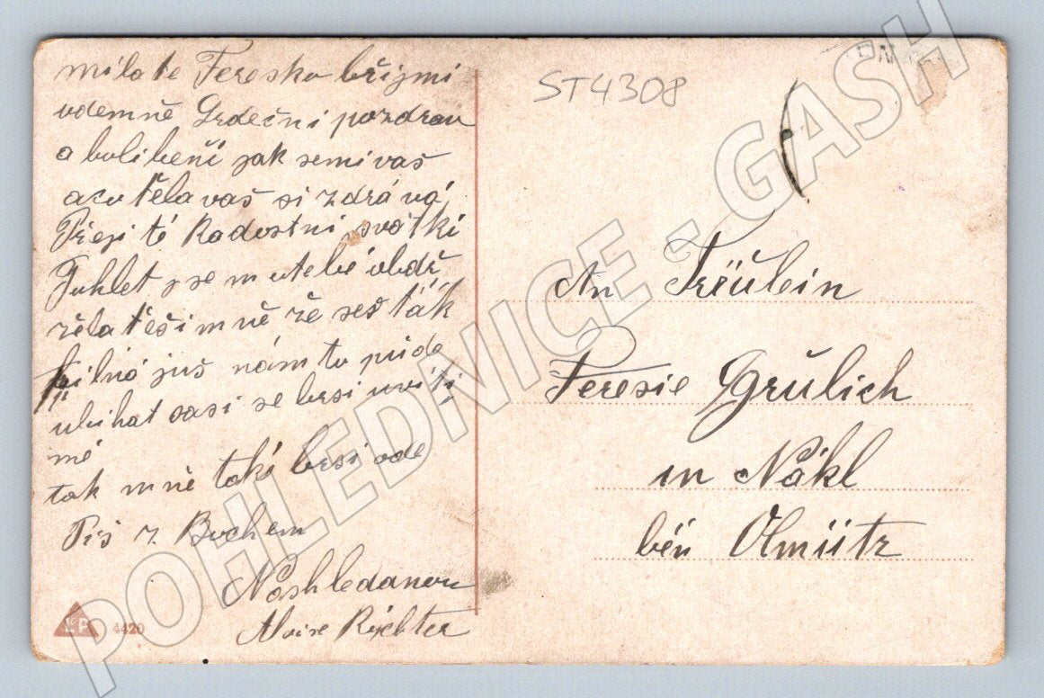 Postcard Erste Liebe folklore children (ST4308)