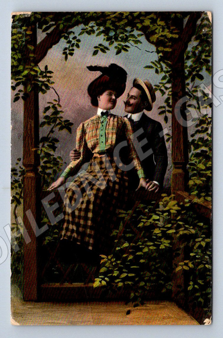 Pohlednice romantický pár RU prošlá (ST4315)