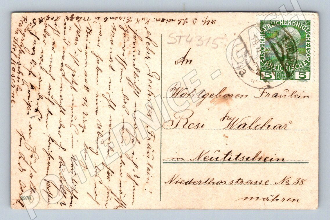 Pohlednice romantický pár RU prošlá (ST4315)