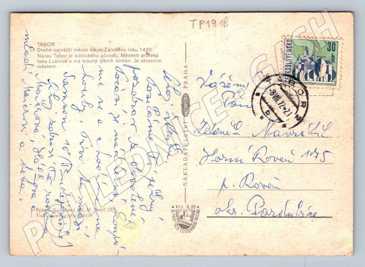 Pohlednice Tábor koláž motivů 1972 (TP1918)