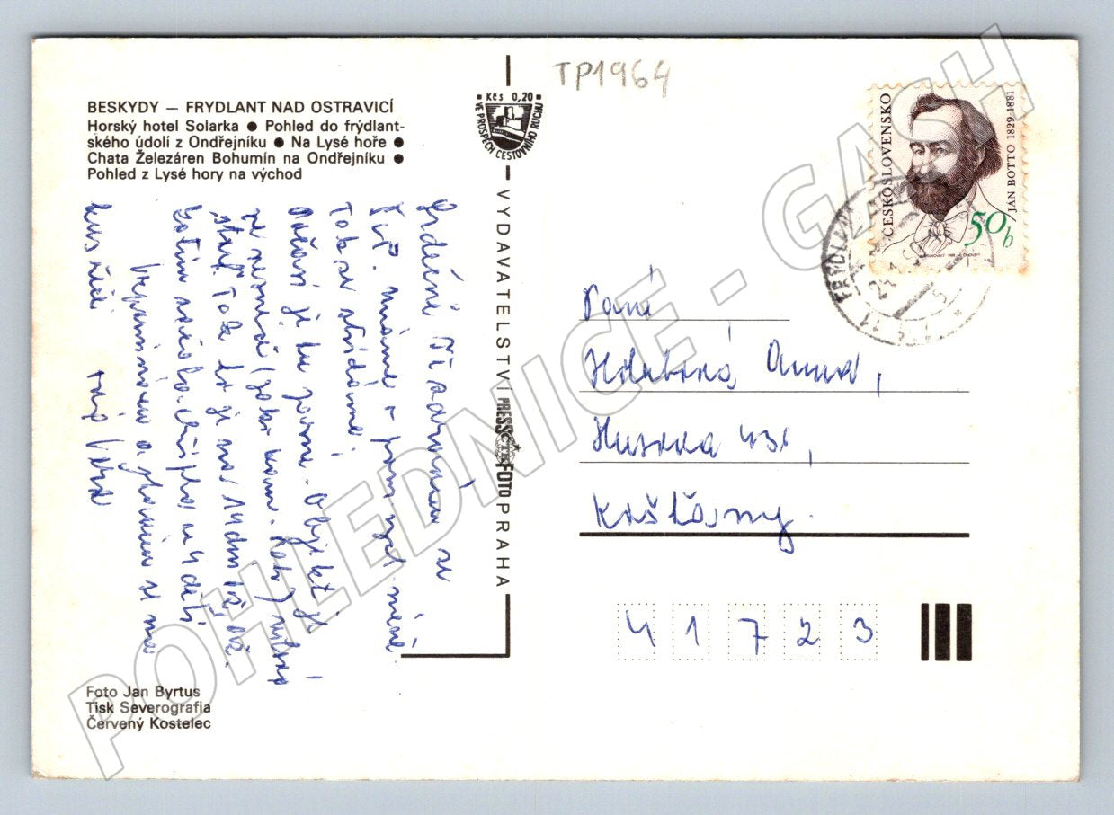 Pohlednice Beskydy Frýdlant n. Ostravicí lyžování (TP1964)