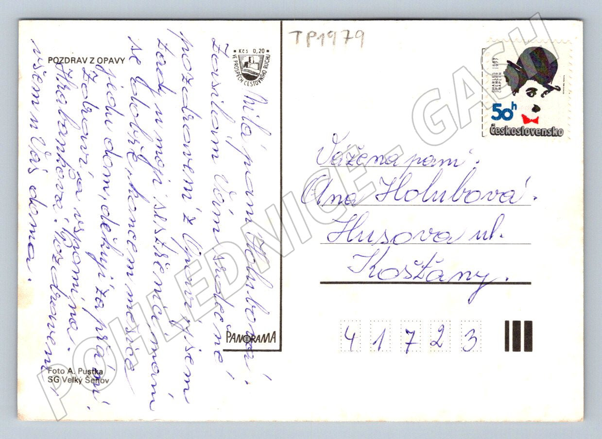 Pohlednice Opava koláž městských motivů 1997 (TP1979)