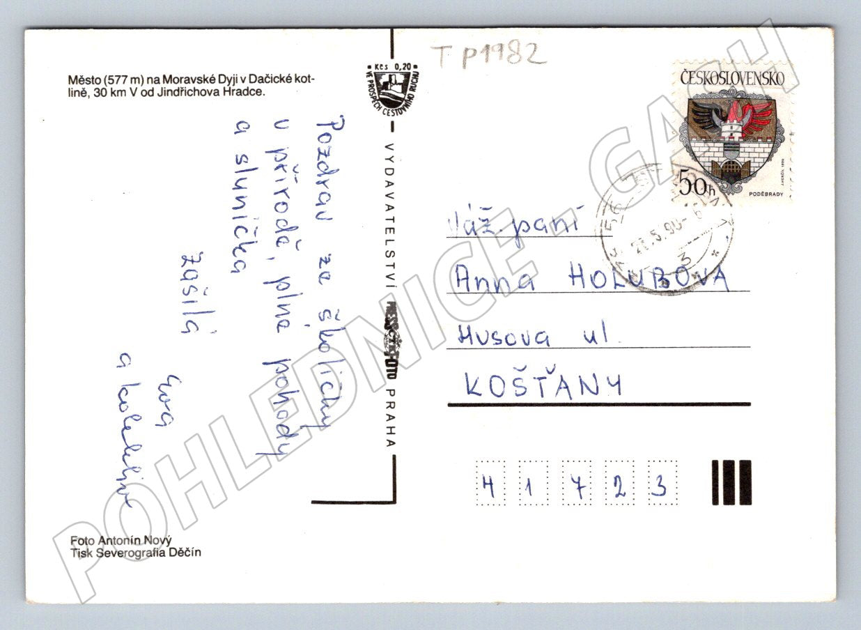 Pohlednice Dačice více záběrů 1993 (TP1982)