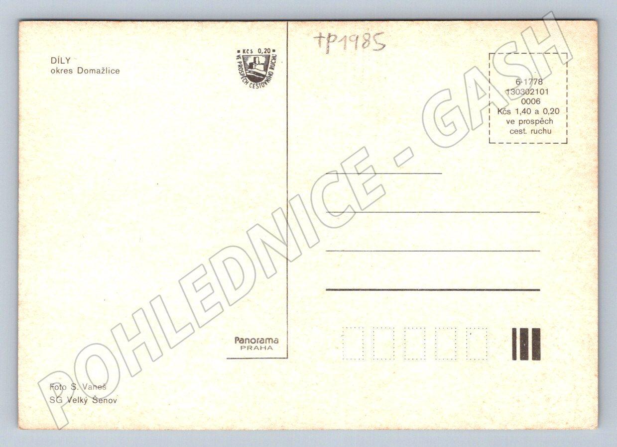 Pohlednice Díly okres Domažlice Hotel Sebek a domy (TP1985)